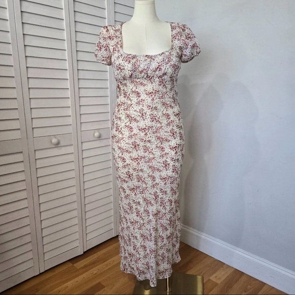 Rampage White and Pink Floral Midi Dress - Picture 1 of 13